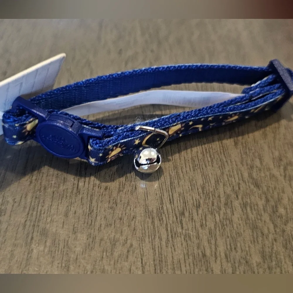 Whisker City Navy Moons Adult Cat Collar